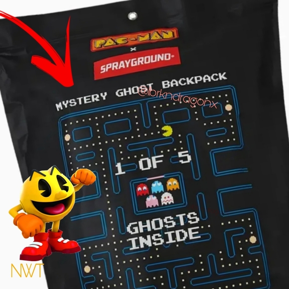 PAC-MAN Mystery Ghost Backpack Sprayground Pinky Inky Blinky Clyde Glow in Dark - Picture 11 of 14